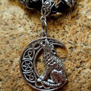 Celtic Moon Wolf Pendant